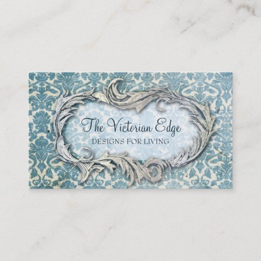 Customizable Victorian Aesthetic Damask Business Card
