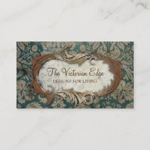 Customizable Victorian Aesthetic Damask Business Card