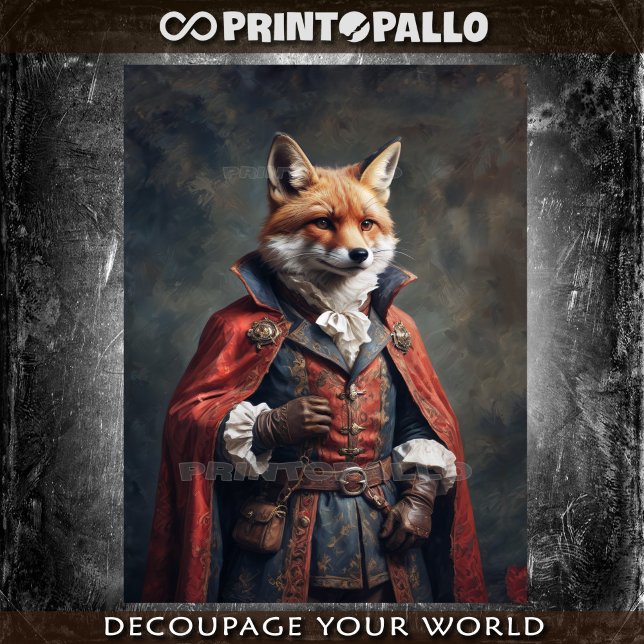 Victorian age Cossack Fox in military uniform Tissue Paper (Creator Uploaded)