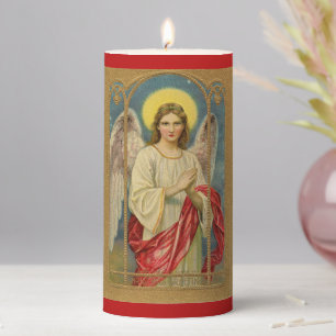 Victorian Angel Centerpiece Candle Red Gold