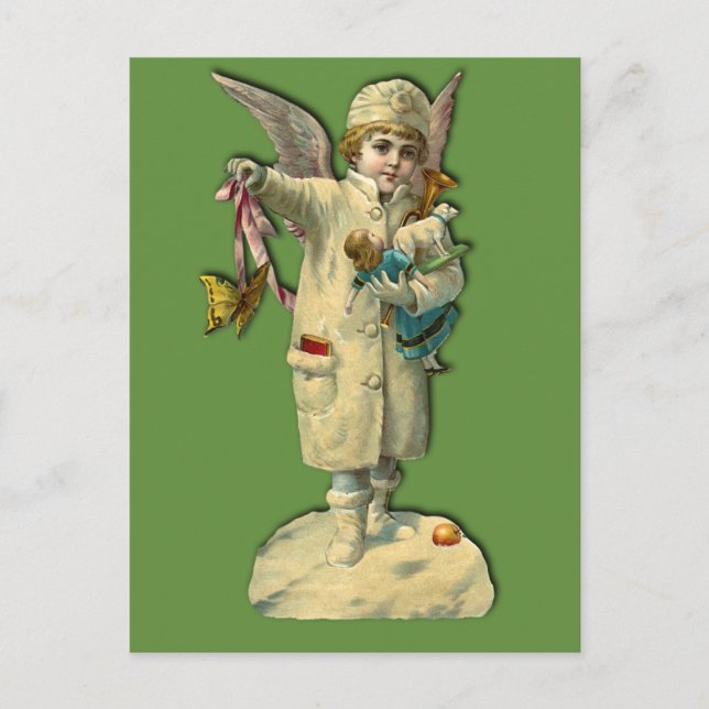 Victorian Angel Child Holiday Cards and Stickers (Front)