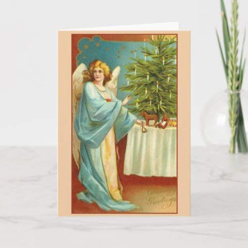 Victorian Angel Christmas Greeting Card