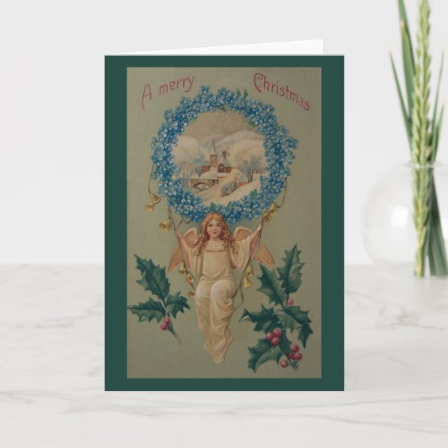 Victorian Angel Christmas Greeting Card (Front)