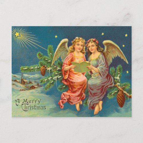 Victorian Angel Christmas Postcard