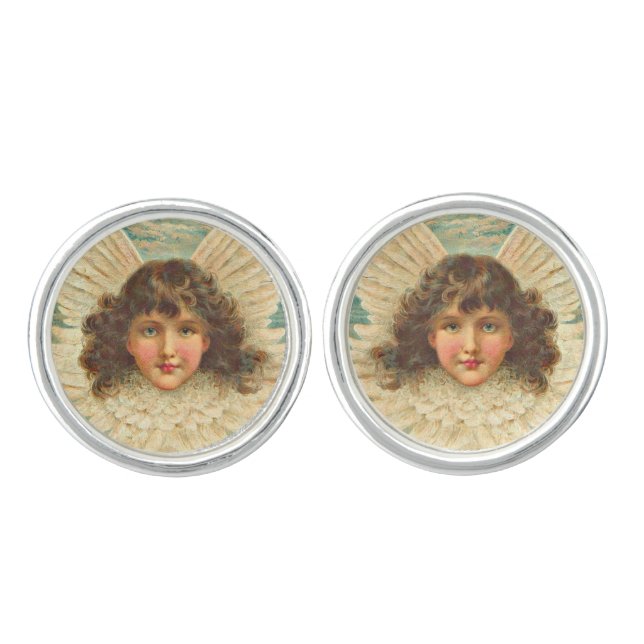 Victorian angel cufflinks (Front)