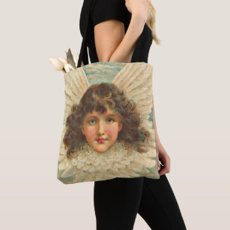 Victorian angel print tote bag