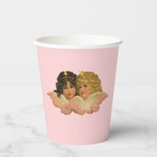 Victorian Angels Blush Pink Paper Cups