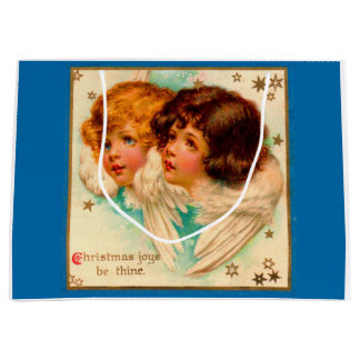 Victorian angels Christmas Joys Be Thine Large Gift Bag