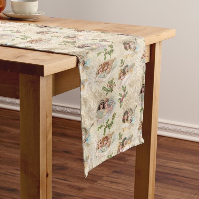 Victorian Angels w/Music, Script & Holly Long Table Runner (In Situ)