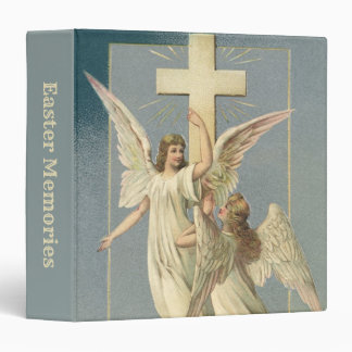 Victorian Angels with a Cross, Vintage Easter 3 Ring Binder