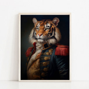 Victorian Animal Portrait, Dressed Animal Print, R Poster