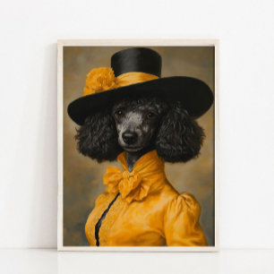 Victorian Animal Portrait, Poodle Vintage Print, Poster