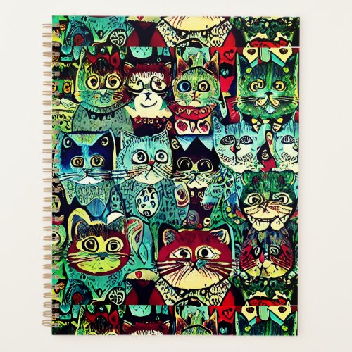 Victorian Anthropomorphic Cats In Earthy Colors Planner