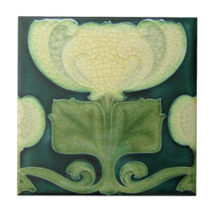 Victorian-antique-look-tile-green-white Ceramic Tile