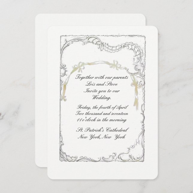 Victorian Antique Wedding Invitation (Front/Back)
