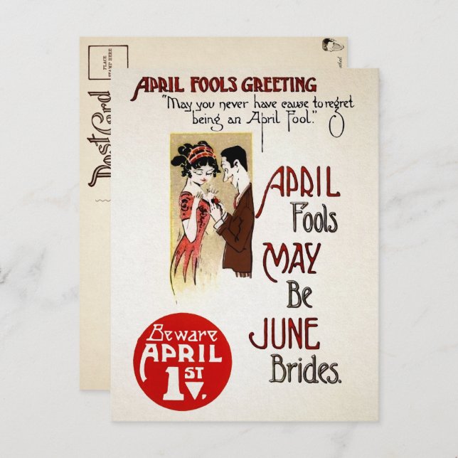 Victorian April Fools Day Postcard (Front/Back)