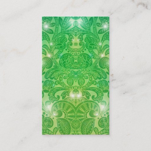 Customizable Victorian Arabesque, ALAMEDA in Green Business Card Templates