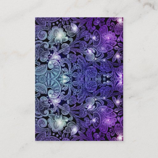 Customizable Victorian Arabesque, ALAMEDA - Navy &amp; Purple Business Cards