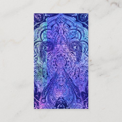Victorian Arabesque, KASBAH - Navy &amp; Cyan Business Card
