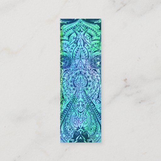 Customizable Victorian Arabesque, KASBAH - Teal &amp; Aqua Business Card Template