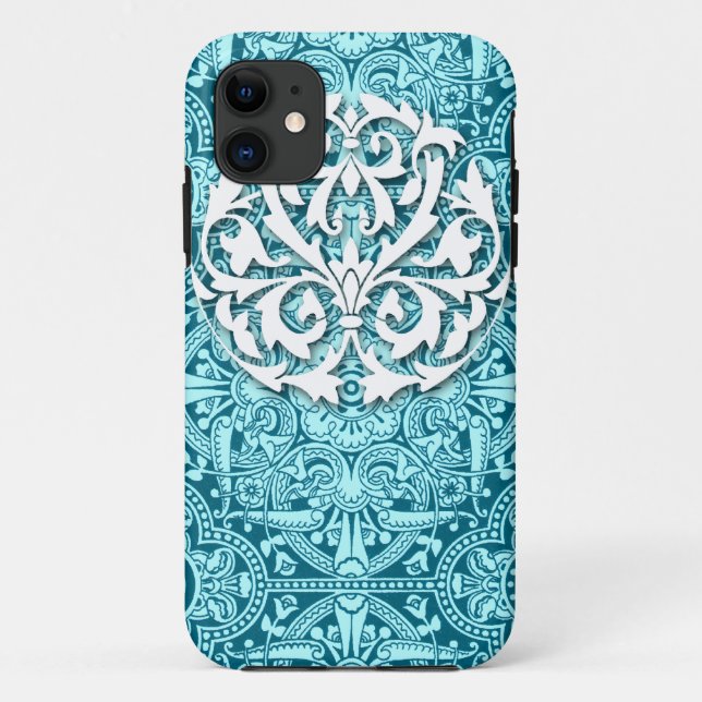 Victorian Arabesque, MAGIC CARPET in Teal & Aqua Case-Mate iPhone Case (Back)