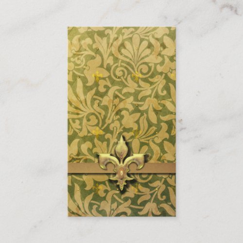 Victorian Arabesque, NOBLESSE - Gold &amp; Green Business Card Templates