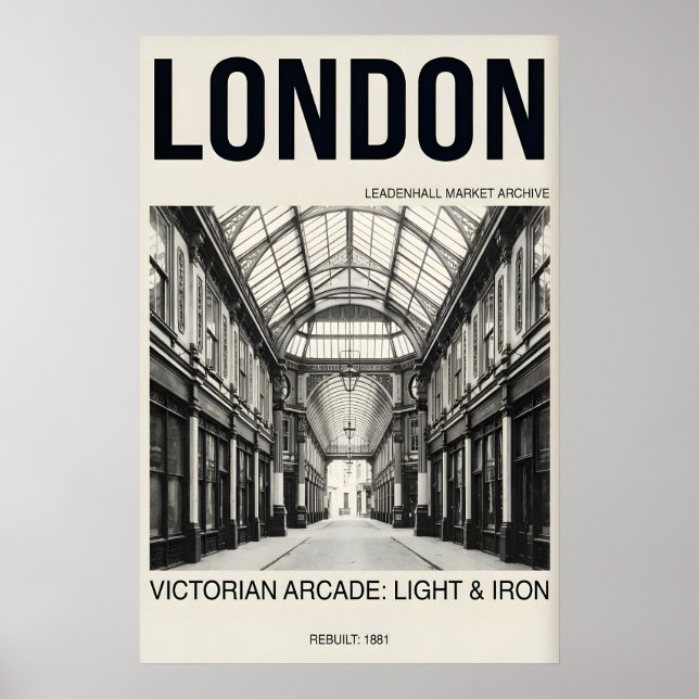 Victorian Arcade Wall Art London Landmark Poster (Front)