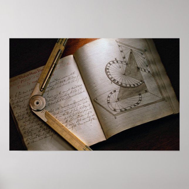 Victorian architect's calculus manual and ruler poster (Front)