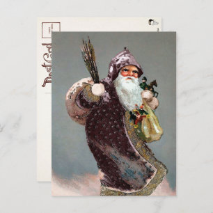 Victorian Armed Santa Postcard