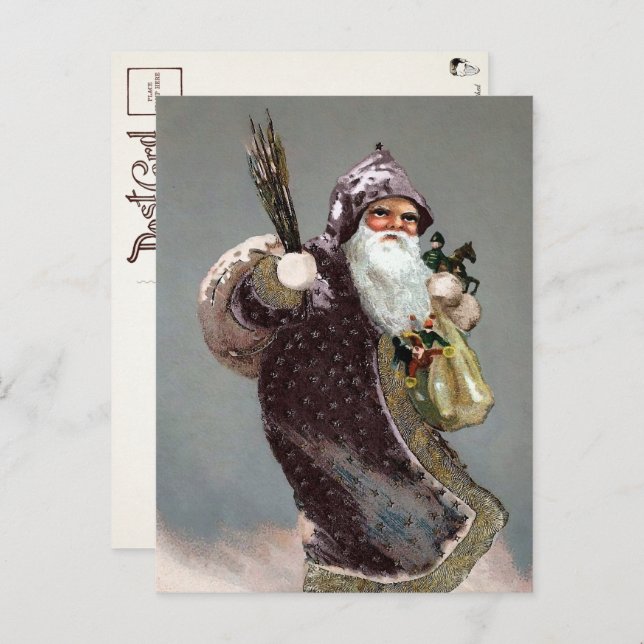 Victorian Armed Santa Postcard (Front/Back)