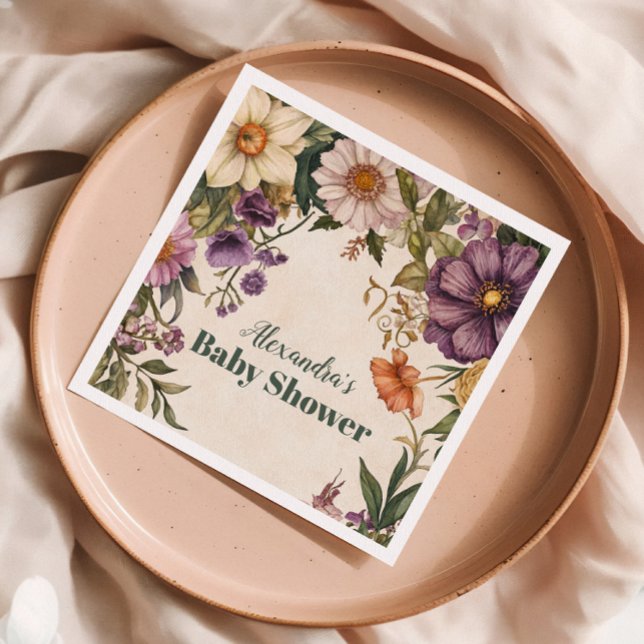 Victorian Art Nouveau Baby Shower Baby Shower Napkins (Creator Uploaded)