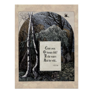 Victorian Art Poem Yeats "The Stolen Child" Glossy Poster