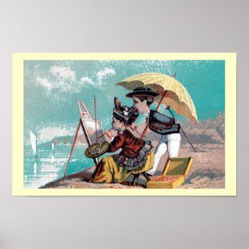 Victorian Artist At The Beach Poster by LeAnnS123 at Zazzle