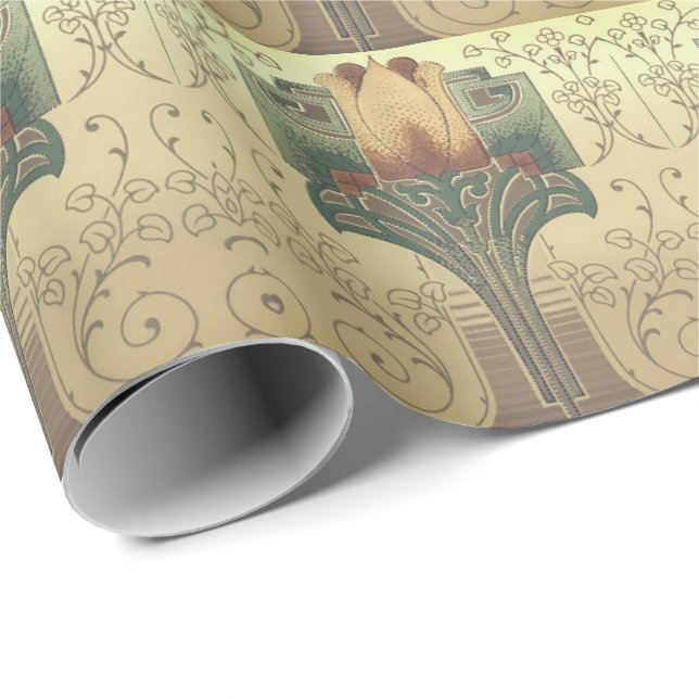 Victorian arts and crafts flower pattern wrapping paper (Roll Corner)