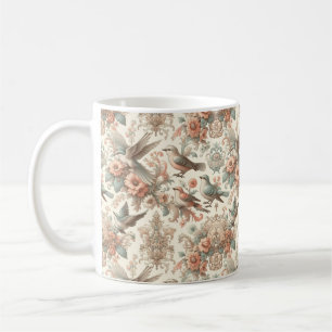 Victorian Aviary: A Pastel Garden Coffee Mug