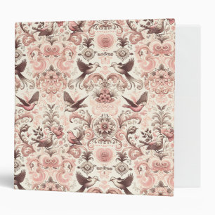 Victorian Aviary: A Pastel Pink Garden 3 Ring Binder