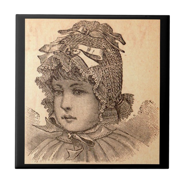 Victorian baby ceramic tile (Front)