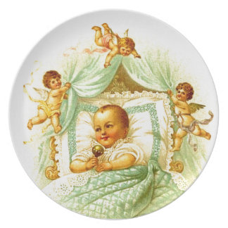 Victorian Baby Cherubs Shower Gift Wall Decor Plates