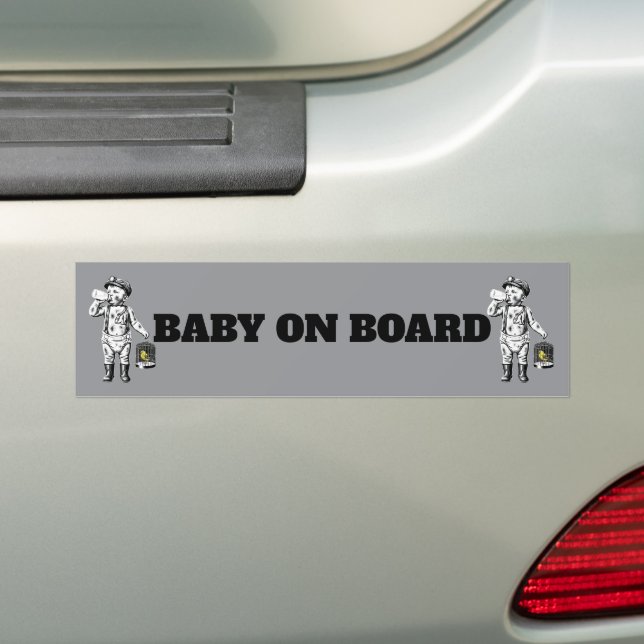 Victorian Baby Coal Miner funny bumper sticker (On Car)