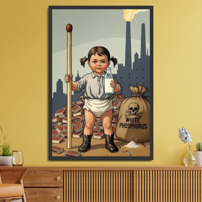 Victorian Baby Girl Matchstick Maker Framed Art (Living Room)