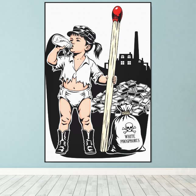 Victorian Baby Girl Print - Funny Matchstick Theme (Insitu(Wood Floor))