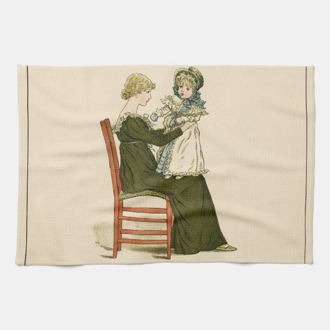 Victorian Baby Greenaway Mother Kitchen Towel (Horizontal)