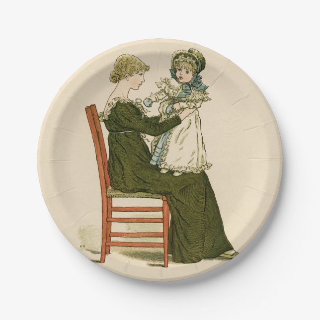 Victorian Baby Greenaway Mother Paper Plates (Front)