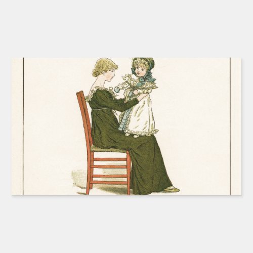 Victorian Baby Greenaway Mother Rectangular Sticker