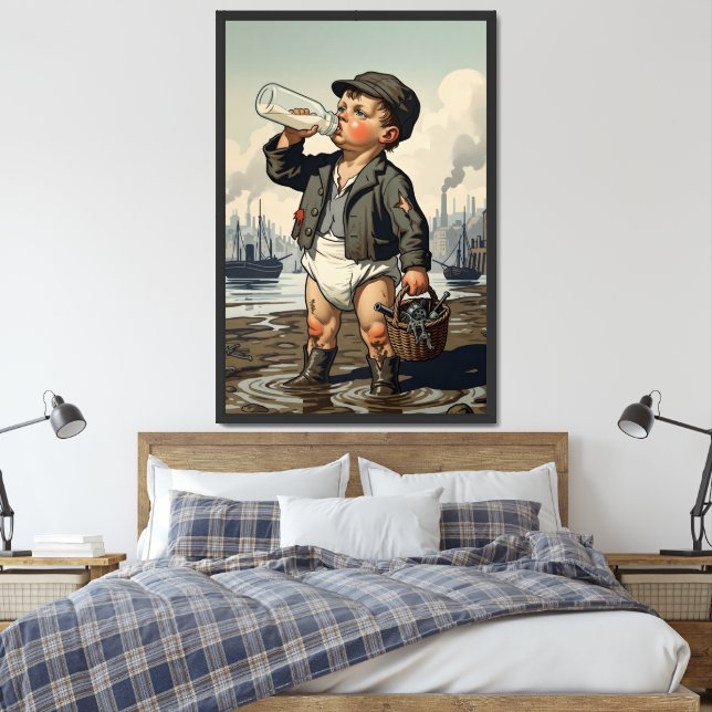 Victorian Baby Mudlark  Framed Art (Bedroom)