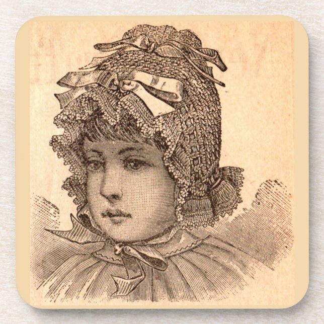 Victorian baby print beverage coaster (Front)