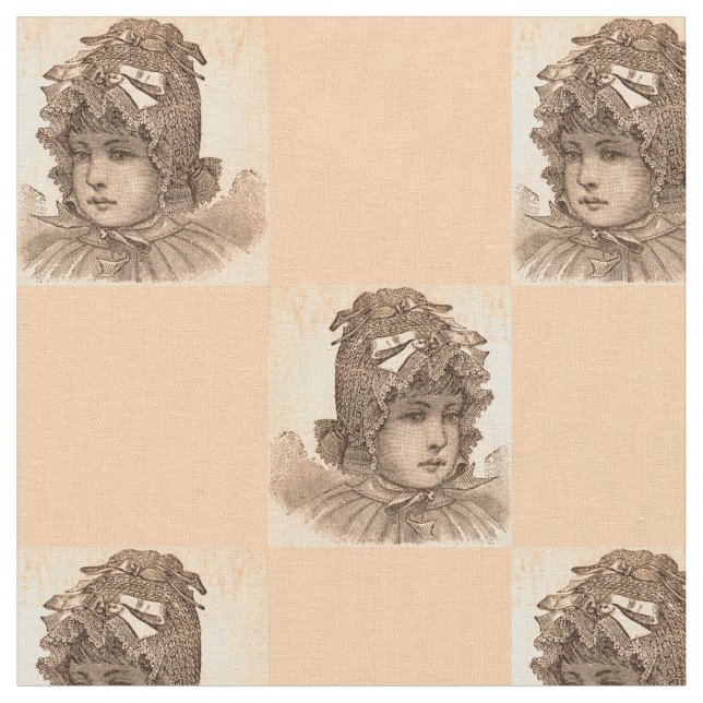 Victorian baby print fabric (Close Up)