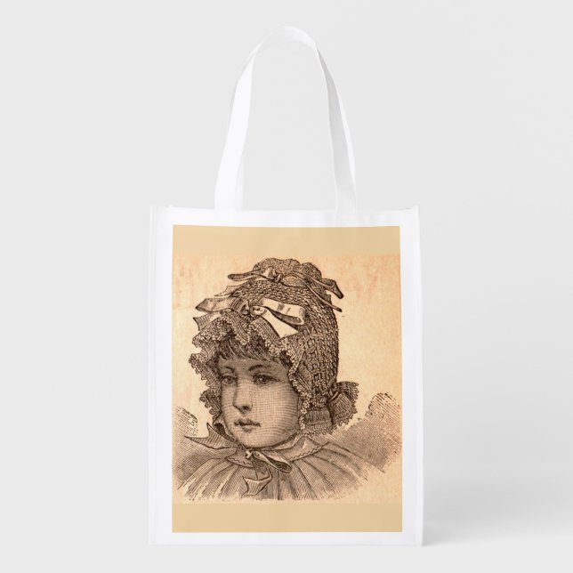 Victorian baby print grocery bag (Front)