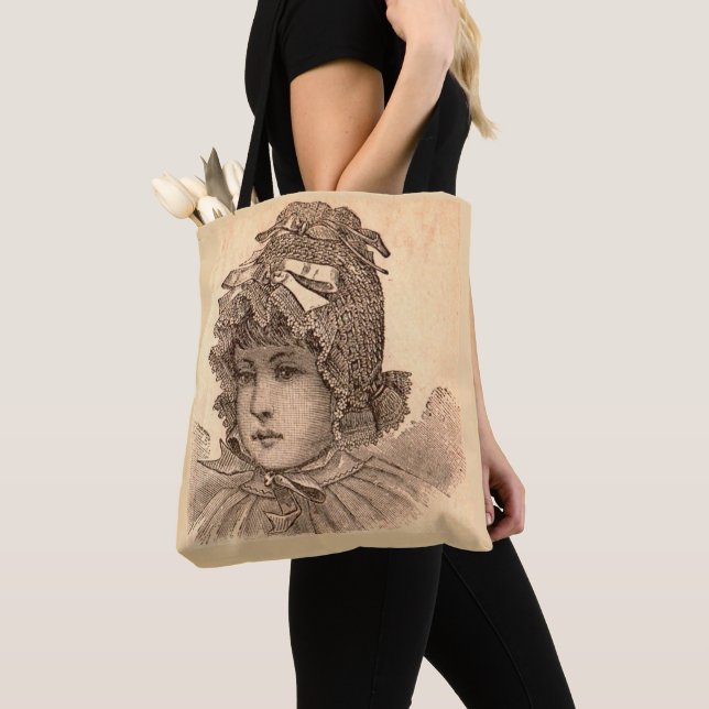 Victorian baby print tote bag (Close Up)