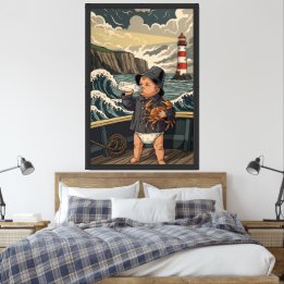 Victorian Baby Sea Fisherman Framed Art